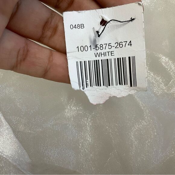 NEW Love J white organza sheer faux wrap peplum top blouse XL - Picture 10 of 13